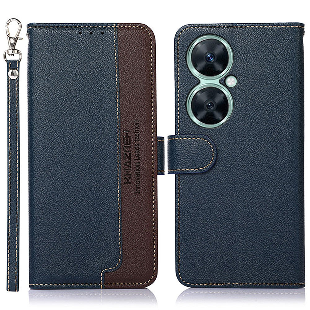 KHAZNEH RFID Blocking Leather Case for Huawei nova 11i , Litchi Texture Stand Wallet Phone Cover