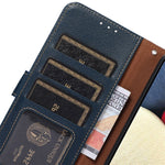 KHAZNEH RFID Blocking Leather Case for Huawei nova 11i , Litchi Texture Stand Wallet Phone Cover