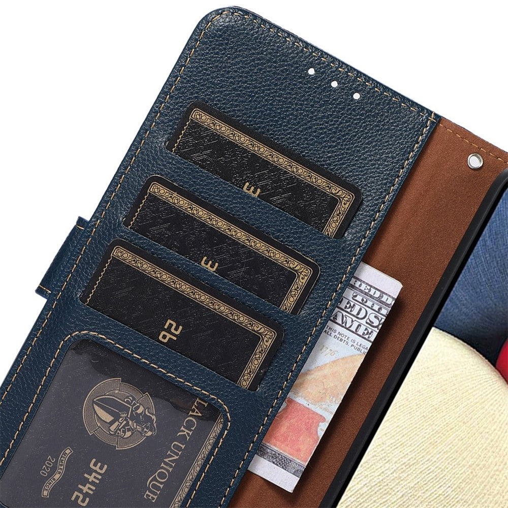 KHAZNEH RFID Blocking Leather Case for Huawei nova 11i , Litchi Texture Stand Wallet Phone Cover
