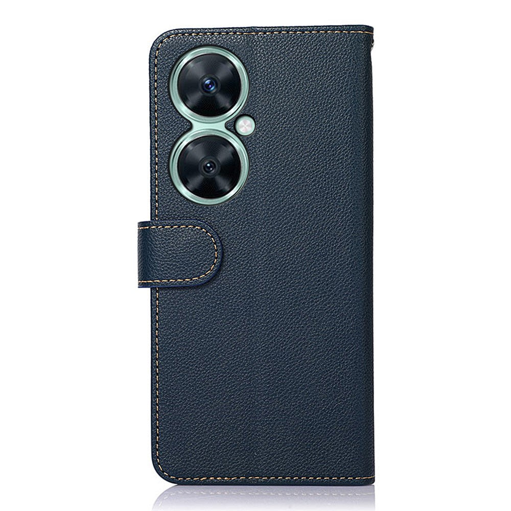 KHAZNEH RFID Blocking Leather Case for Huawei nova 11i , Litchi Texture Stand Wallet Phone Cover