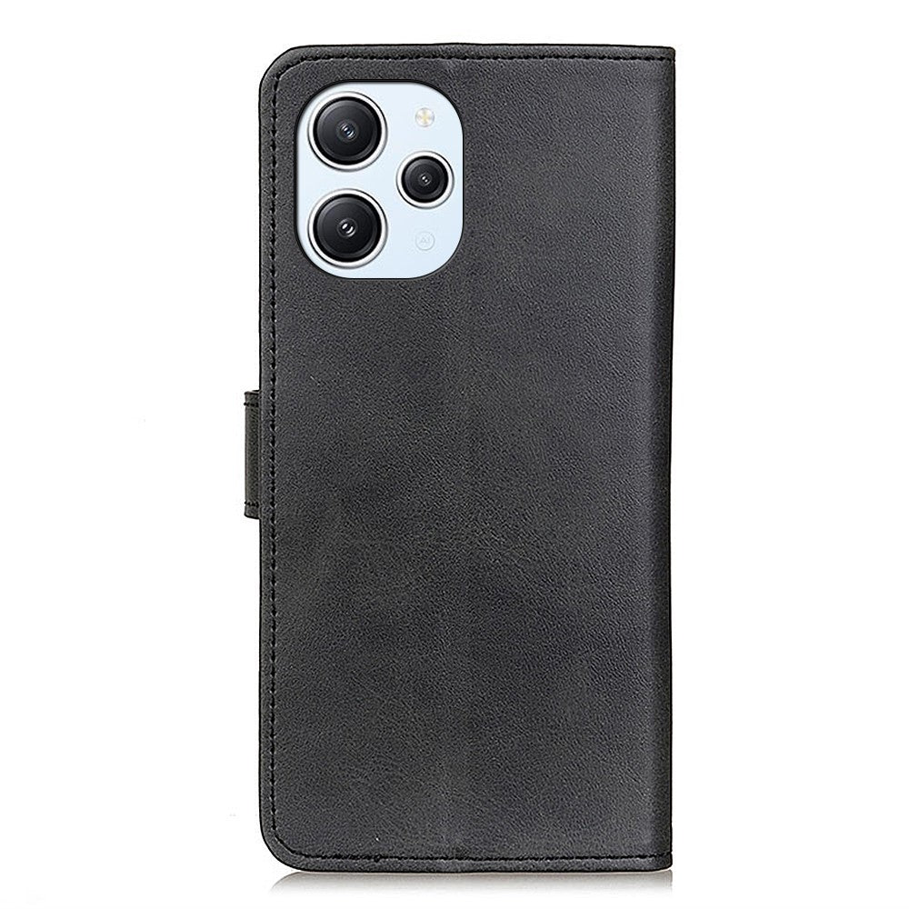 For Xiaomi Redmi 12 4G Cowhide Texture Phone Case TPU+PU Leather Wallet Stand Cover