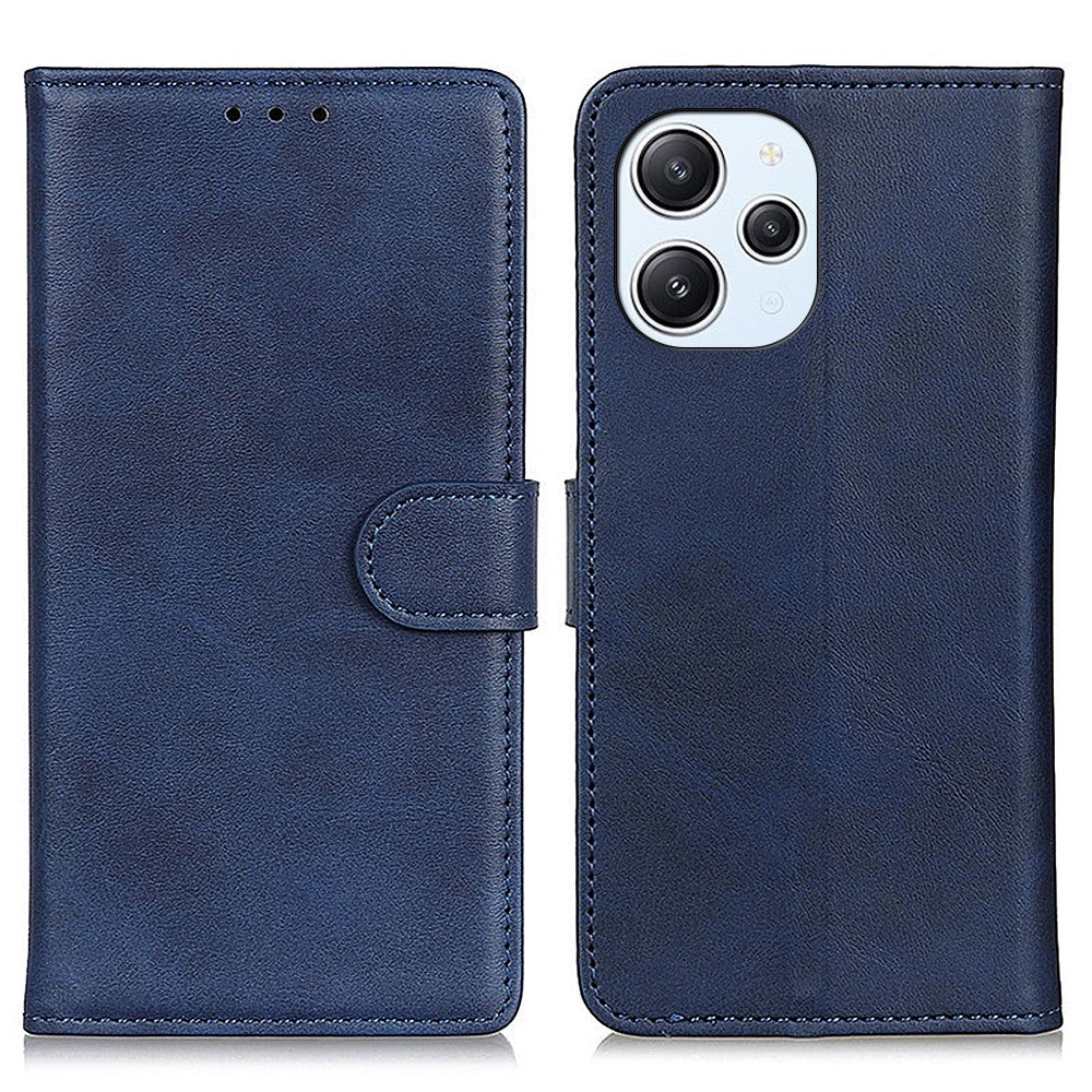For Xiaomi Redmi 12 4G Cowhide Texture Phone Case TPU+PU Leather Wallet Stand Cover
