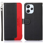 KHAZNEH For Xiaomi Redmi 12 4G Litchi Texture Stand Phone Case RFID Blocking Leather Shell Wallet Phone Cover
