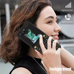 Samsung Galaxy Z Flip5 5G RFID-blockerande plånboksfodral PU-läderbelagt PC-strassdekorationsfodral med snodd