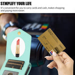For Samsung Galaxy Z Flip5 5G RFID Blocking Phone Case PU Leather + PC Card Slot Cover with Makeup Mirror / Shoulder Strap
