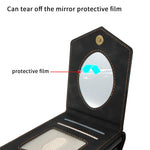 For Samsung Galaxy Z Flip5 5G RFID Blocking Phone Case PU Leather + PC Card Slot Cover with Makeup Mirror / Shoulder Strap