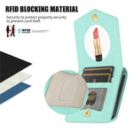 For Samsung Galaxy Z Flip5 5G RFID Blocking Phone Case PU Leather + PC Card Slot Cover with Makeup Mirror / Shoulder Strap