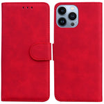 PU Leather + TPU Phone Cover for iPhone 15 Pro, Stand Phone Shell Wallet Solid Color Mobile Cover