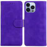 PU Leather + TPU Phone Cover for iPhone 15 Pro, Stand Phone Shell Wallet Solid Color Mobile Cover
