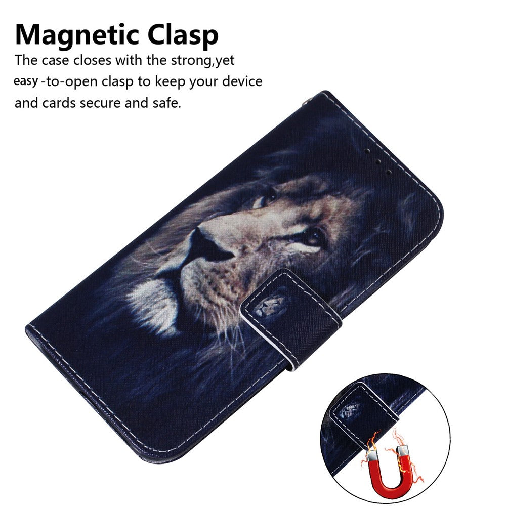 For iPhone 15 Pattern Printing Flip Cover PU Leather Stand Wallet Phone Case