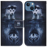 For iPhone 15 Pattern Printing Flip Cover PU Leather Stand Wallet Phone Case