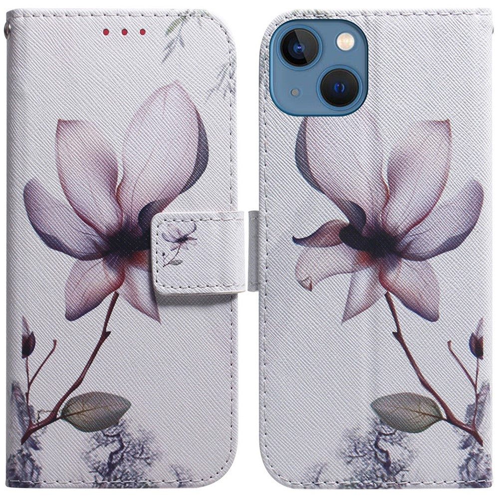 For iPhone 15 Pattern Printing Flip Cover PU Leather Stand Wallet Phone Case