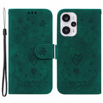 Wallet Case for Xiaomi Redmi Note 12 Turbo / Poco F5 5G , Stand Rose Butterfly Imprinted PU Leather Phone Cover