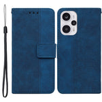 Leather Wallet for Xiaomi Redmi Note 12 Turbo / Poco F5 5G Geometry Imprinted Stand Phone Shell Mobile Case