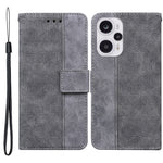 Leather Wallet for Xiaomi Redmi Note 12 Turbo / Poco F5 5G Geometry Imprinted Stand Phone Shell Mobile Case