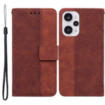 Leather Wallet for Xiaomi Redmi Note 12 Turbo / Poco F5 5G Geometry Imprinted Stand Phone Shell Mobile Case