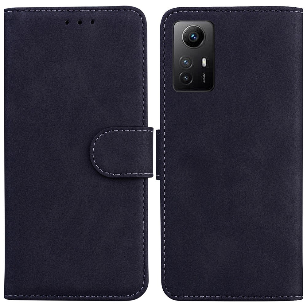 PU Leather Phone Cover for Xiaomi Redmi Note 12S 4G , Wallet Stand Solid Color Phone Case