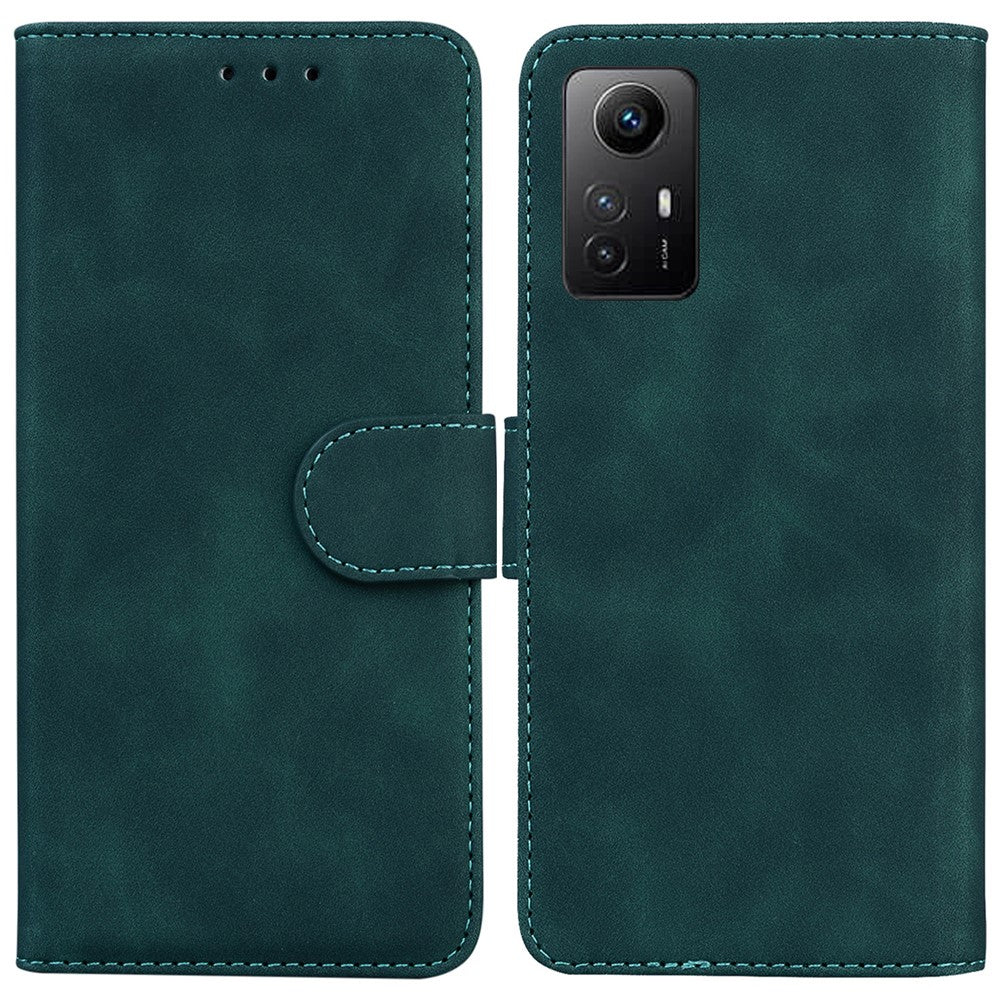 PU Leather Phone Cover for Xiaomi Redmi Note 12S 4G , Wallet Stand Solid Color Phone Case