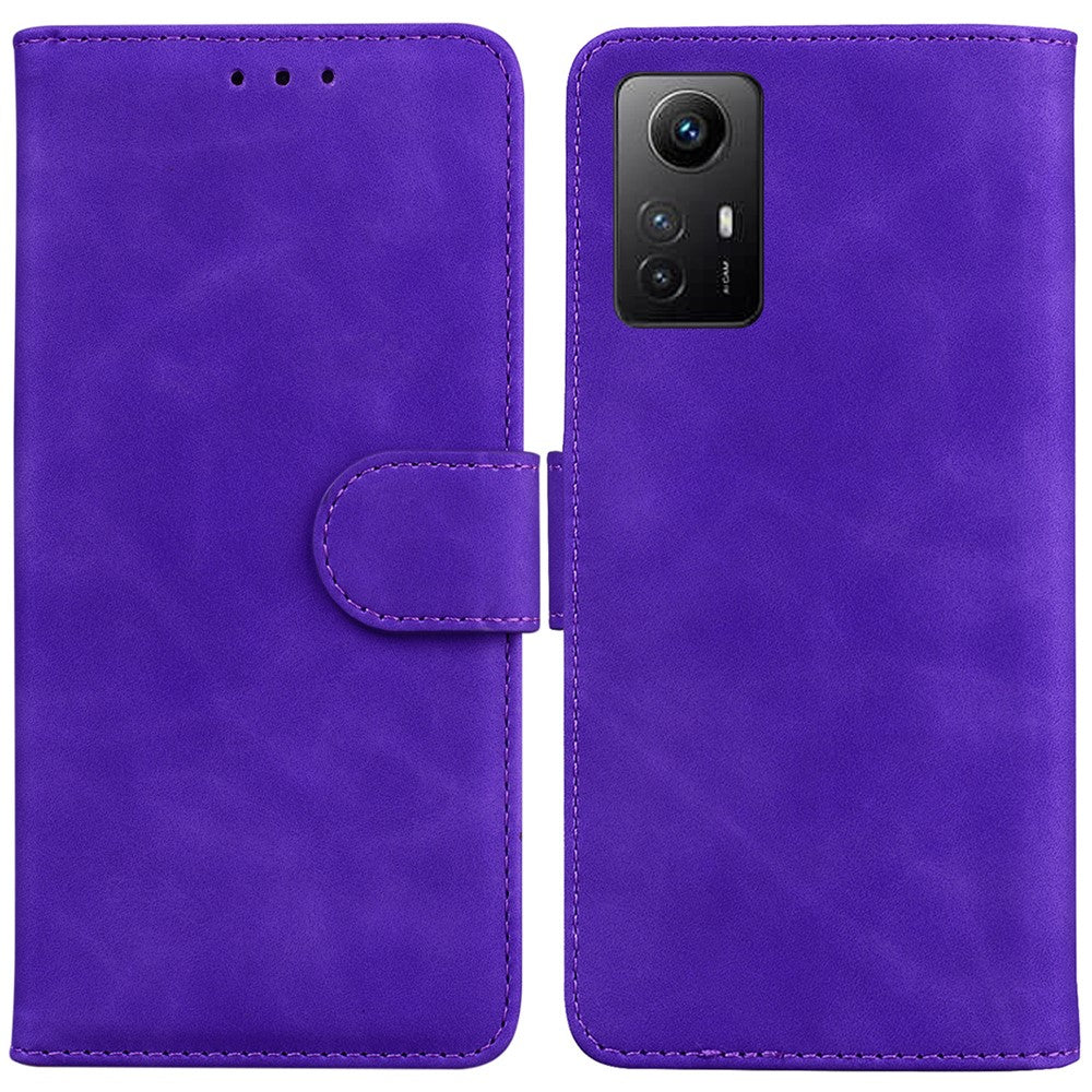 PU Leather Phone Cover for Xiaomi Redmi Note 12S 4G , Wallet Stand Solid Color Phone Case