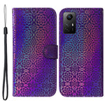 Leather Case for Xiaomi Redmi Note 12S 4G Dazzling Flower Pattern Phone Stand Wallet Anti-drop Cover