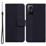 For Xiaomi Redmi Note 12S 4G Geometry Imprinted Fall-proof PU Leather Wallet Stand Phone Shell Mobile Case