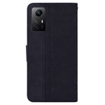 Xiaomi Redmi Note 12S 4G Geometriskt Präglat Fallsäkert PU-läder Plånboksfodral med Stativ Mobilskal