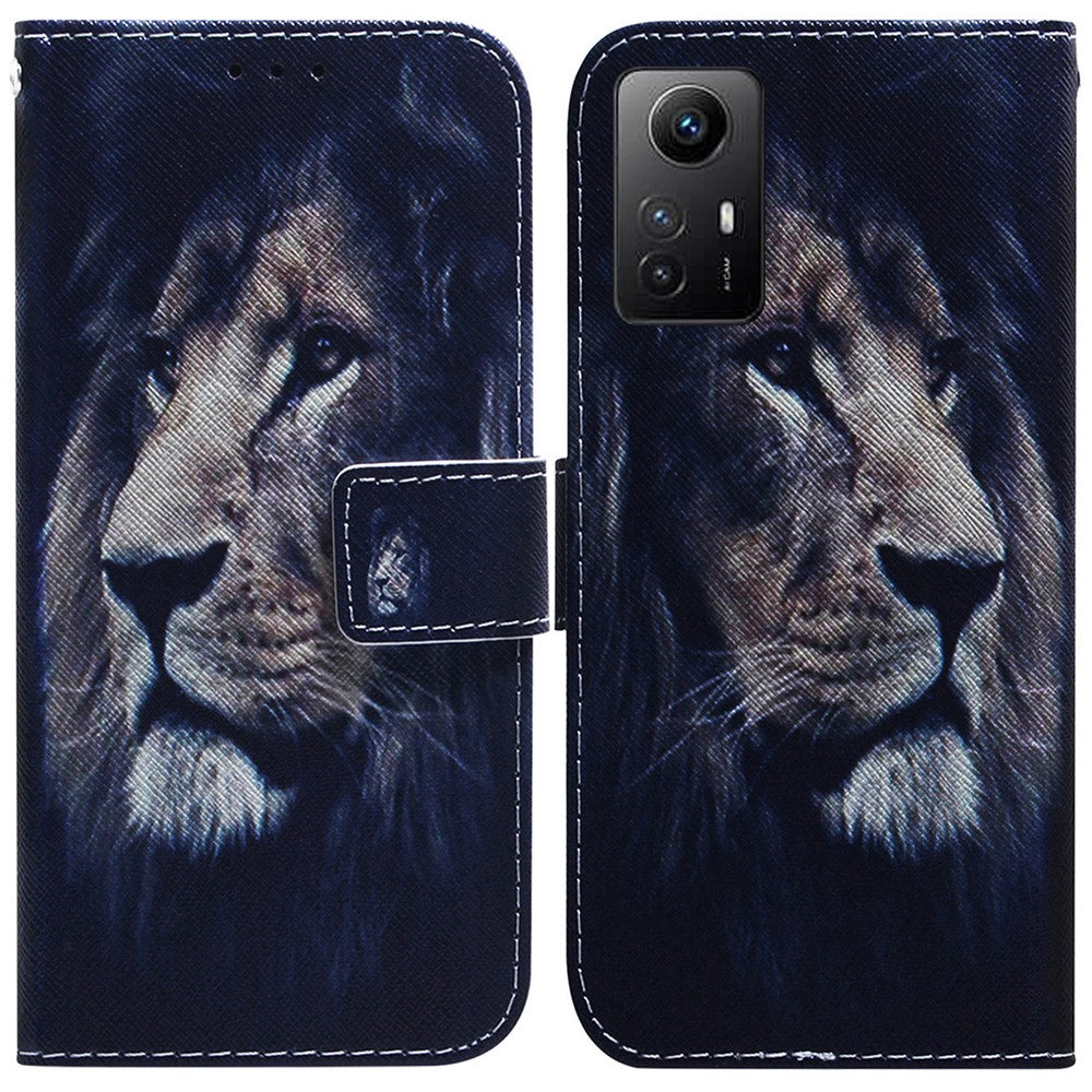 Flip PU Leather Case for Xiaomi Redmi Note 12S 4G Pattern Printing Stand Wallet Phone Cover