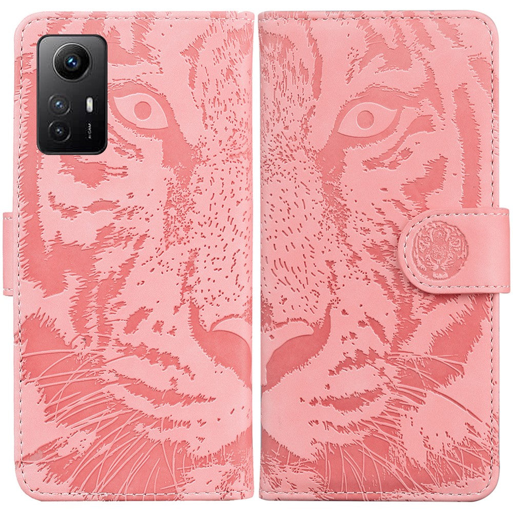 For Xiaomi Redmi Note 12S 4G Imprinted Tiger Phone Leather Case Wallet Stand Protective Cover