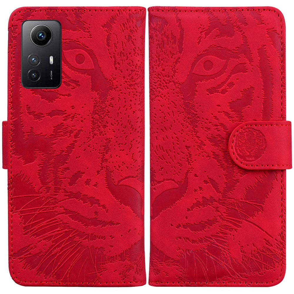 For Xiaomi Redmi Note 12S 4G Imprinted Tiger Phone Leather Case Wallet Stand Protective Cover