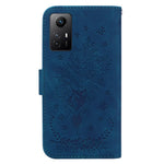 Läderfodral för Xiaomi Redmi Note 12S 4G, fodral med rosfärgad fjärilsprägling och stativ, plånbok