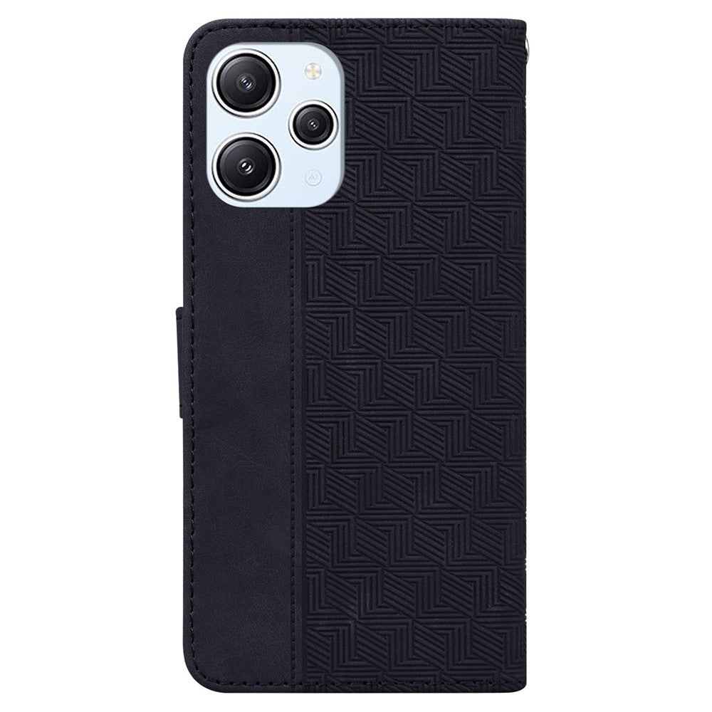 Xiaomi Redmi 12 4G Geometriskt Präglat mobilskal Flip Stand Plånbok PU Läder mobilskal