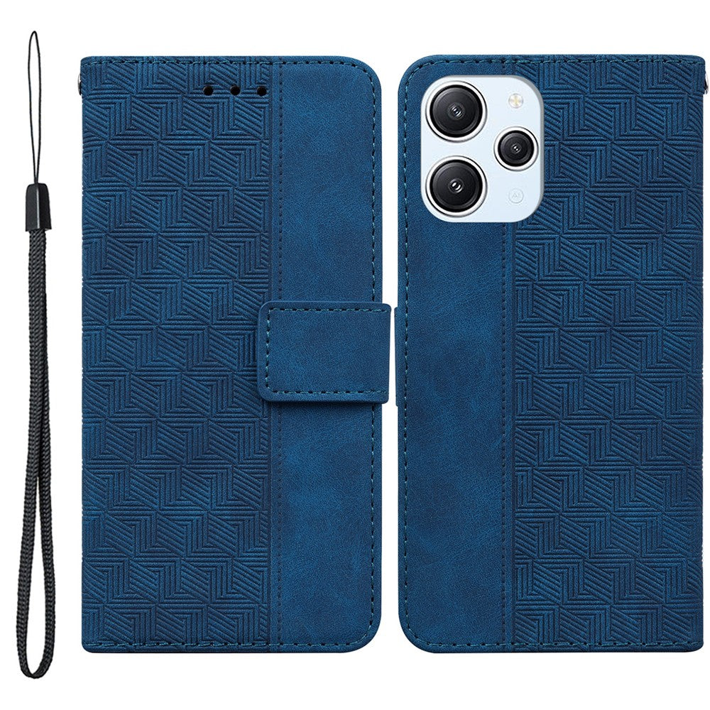 Xiaomi Redmi 12 4G Geometriskt Präglat mobilskal Flip Stand Plånbok PU Läder mobilskal