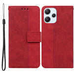 Xiaomi Redmi 12 4G Geometriskt Präglat mobilskal Flip Stand Plånbok PU Läder mobilskal