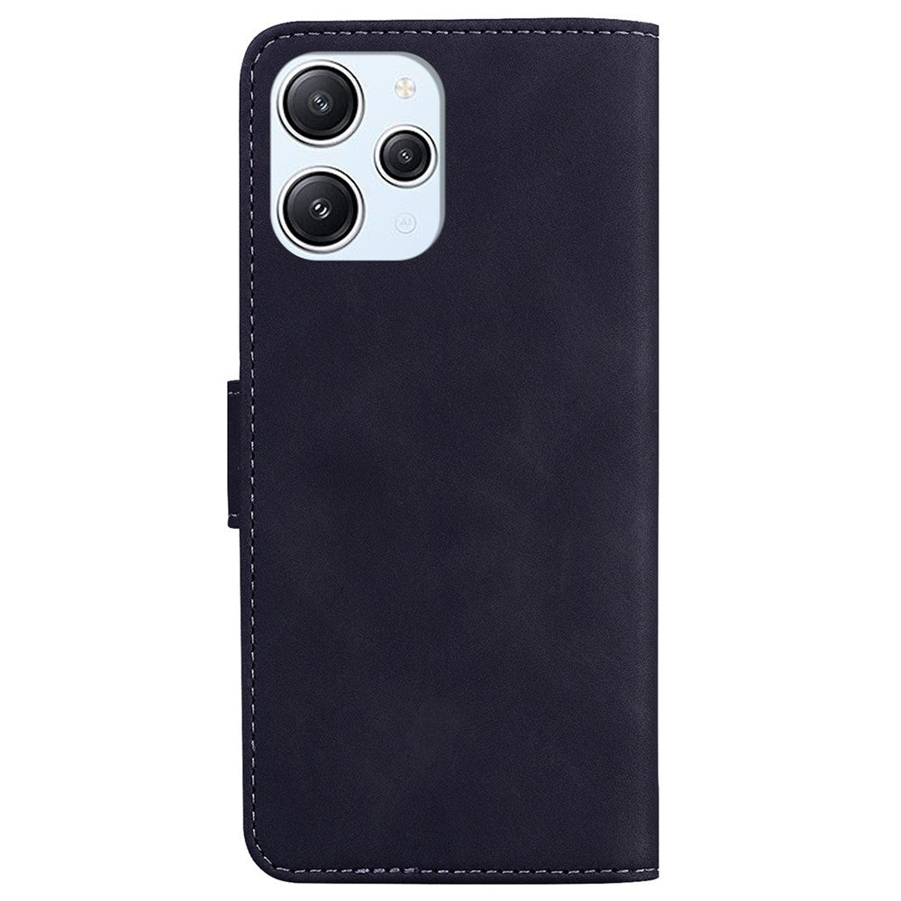 Solid Color Wallet Phone Cover for Xiaomi Redmi 12 4G , PU Leather Stand Phone Case