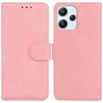 Solid Color Wallet Phone Cover for Xiaomi Redmi 12 4G , PU Leather Stand Phone Case