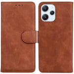 Solid Color Wallet Phone Cover for Xiaomi Redmi 12 4G , PU Leather Stand Phone Case