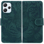 Imprinted Tiger PU Leather Wallet Cover for Xiaomi Redmi 12 4G , Anti-drop Phone Stand Case