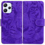 Imprinted Tiger PU Leather Wallet Cover for Xiaomi Redmi 12 4G , Anti-drop Phone Stand Case