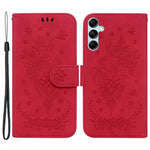 For Samsung Galaxy M54 5G / F54 5G Leather Wallet Stand Phone Case Imprinted Rose Butterfly Shell