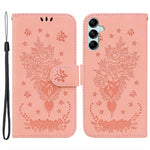 For Samsung Galaxy M54 5G / F54 5G Leather Wallet Stand Phone Case Imprinted Rose Butterfly Shell
