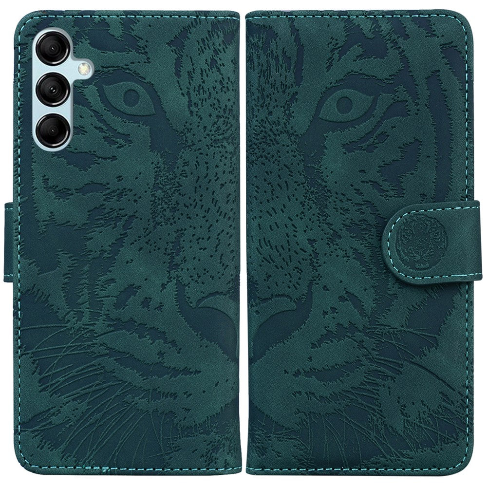 For Samsung Galaxy M54 5G / F54 5G Tiger Imprint Phone Case Leather Stand Wallet Anti-drop Cover