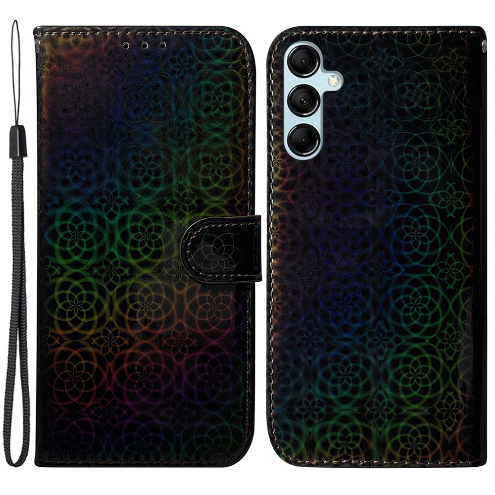 For Samsung Galaxy M54 5G / F54 5G Leather Wallet Case Dazzling Flower Pattern Phone Stand Cover