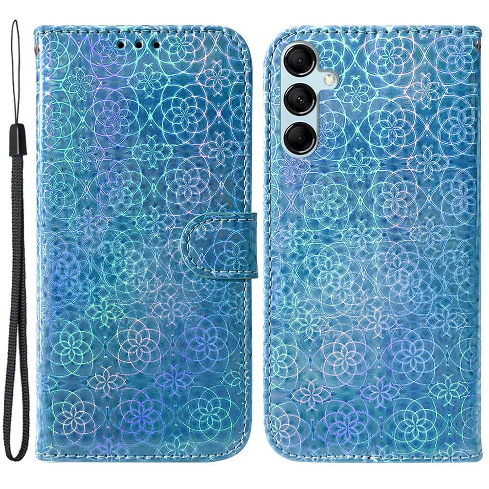 For Samsung Galaxy M54 5G / F54 5G Leather Wallet Case Dazzling Flower Pattern Phone Stand Cover