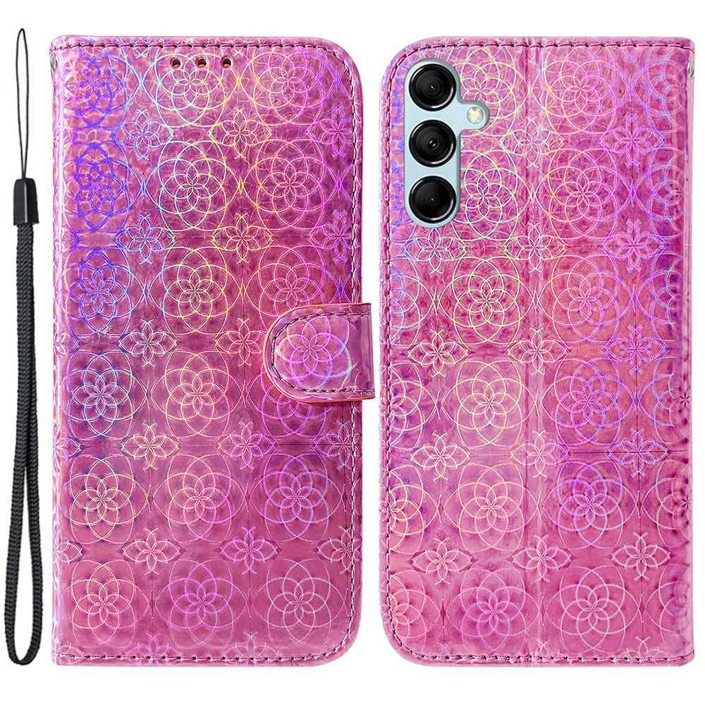 For Samsung Galaxy M54 5G / F54 5G Leather Wallet Case Dazzling Flower Pattern Phone Stand Cover