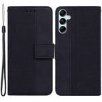 For Samsung Galaxy M54 5G / F54 5G Wallet PU Leather Cover Geometry Imprinted Stand Phone Case