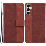 For Samsung Galaxy M54 5G / F54 5G Wallet PU Leather Cover Geometry Imprinted Stand Phone Case