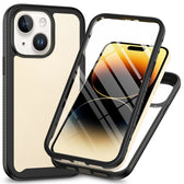 3-in-1 Phone Case for iPhone 15 Plus Full Protection TPU+PC Cover with PET Screen Protector