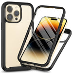 3-in-1 Shockproof Case for iPhone 15 Pro Anti-Scratch TPU+PC iPhone Cover with PET Screen Protector