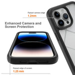 3-in-1 Shockproof Case for iPhone 15 Pro Anti-Scratch TPU+PC iPhone Cover with PET Screen Protector
