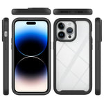 3-in-1 Shockproof Case for iPhone 15 Pro Anti-Scratch TPU+PC iPhone Cover with PET Screen Protector